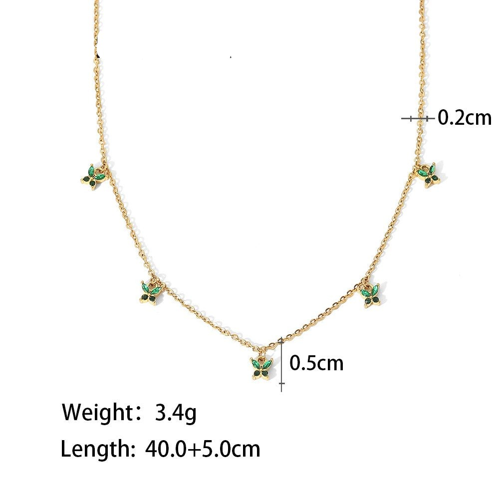 Green Butterfly Necklace - Gemlly
